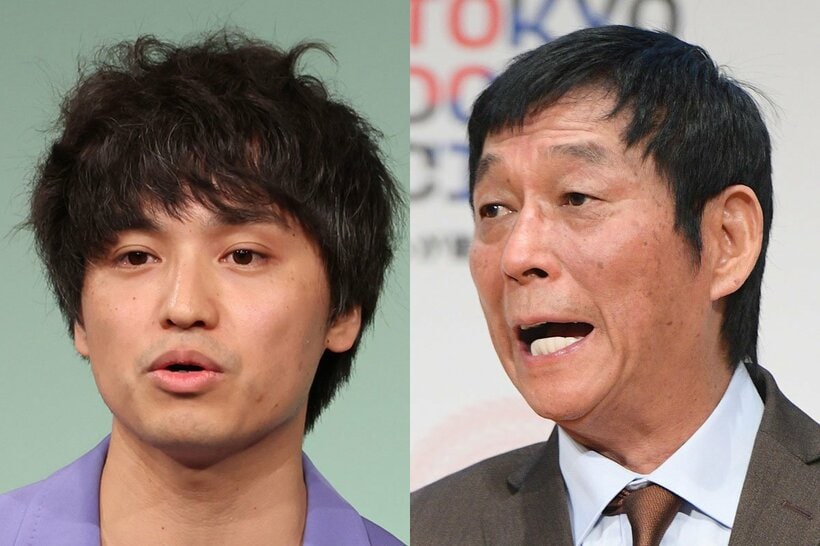 エバース・佐々木隆史(左)と明石家さんま